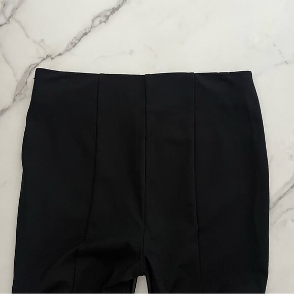 Ann Taylor The Seamed Side Zip Legging in Pebbled Faux Leather Ponte Sz 4 Black - Picture 10 of 10